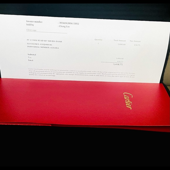 Authentic Cartier Diamond ring 2020 - Picture 4 of 6